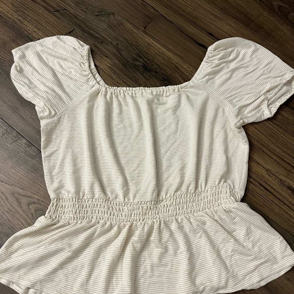 LC Lauren Conrad Scoopneck Smocked Top Women’s Size Large - Picture 6 of 6